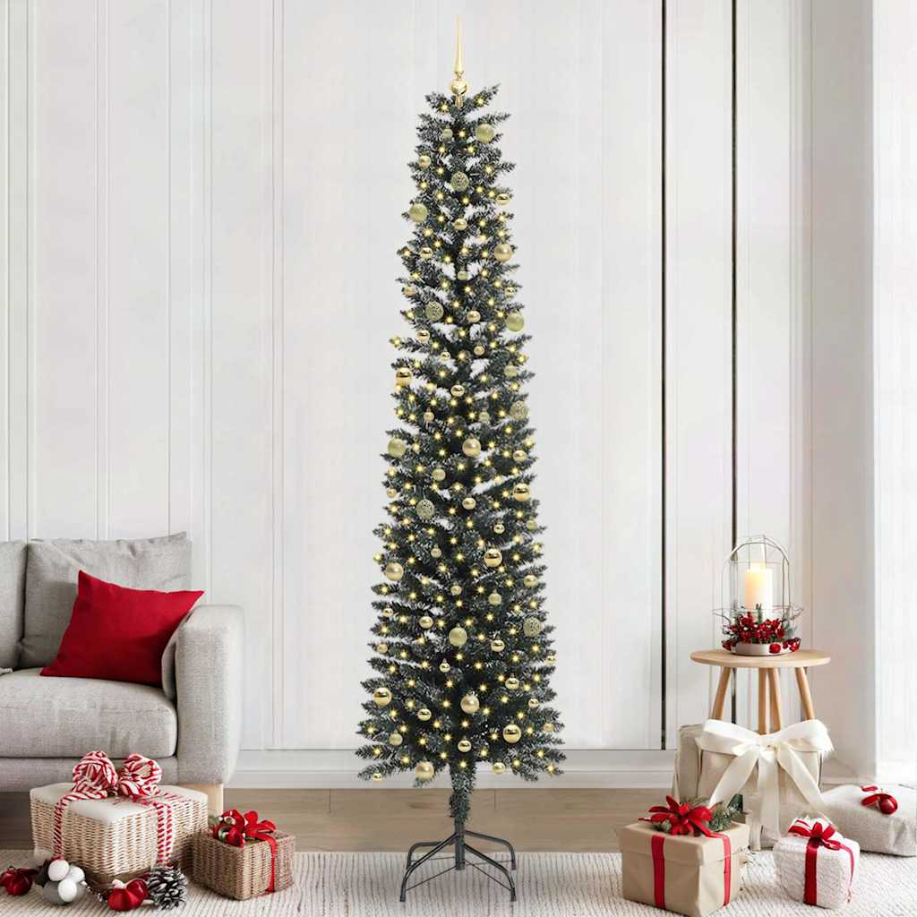 Kunstkerstboom Groen 240 cm PVC en Plastic en Staal is nu te koop bij PeponiXL, paradijselijk wonen!