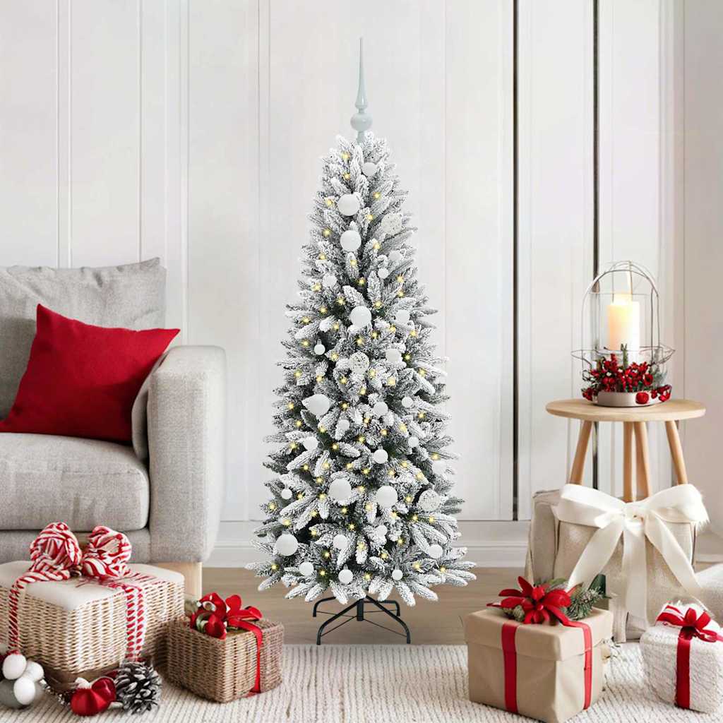 Kunstkerstboom Wit 120 cm PVC en Plastic en Staal en PE is nu te koop bij PeponiXL, paradijselijk wonen!