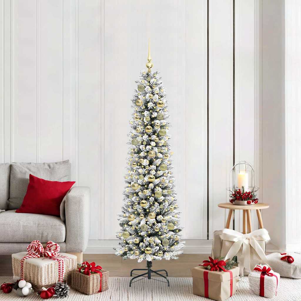 vidaXL Kunstkerstboom Wit 180 cm PVC en Metaal en Plastic
