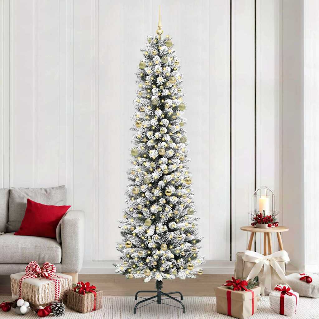 vidaXL Kunstkerstboom Wit 240 cm PVC en Metaal en Plastic