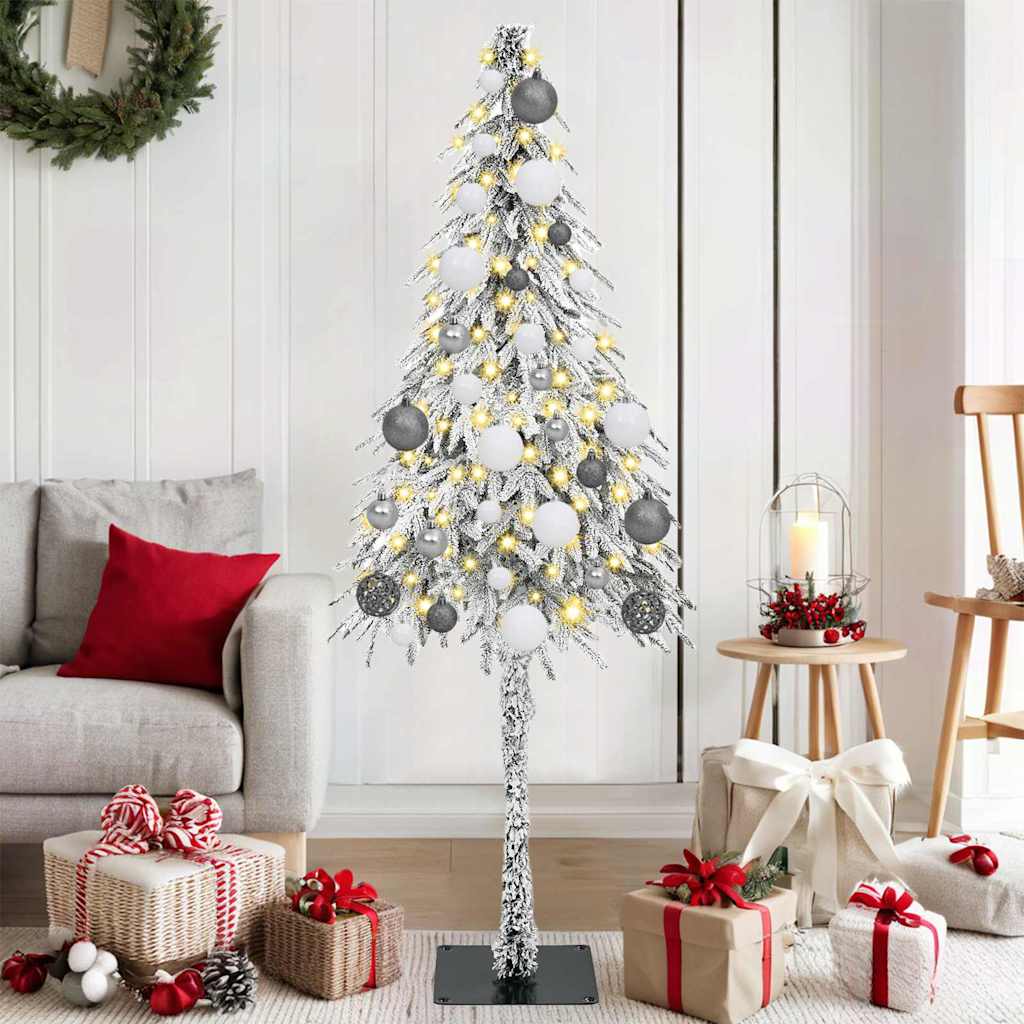 vidaXL Kerstboom met 150 LED met standaard Wit 150 cm PE en staal