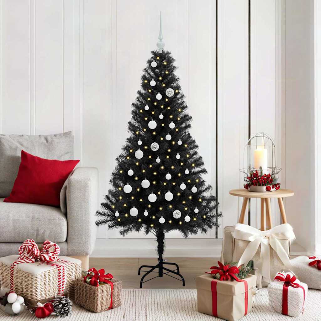 Kerstboom met 150 LED met standaard Zwart 150 cm PVC is nu te koop bij PeponiXL, paradijselijk wonen!