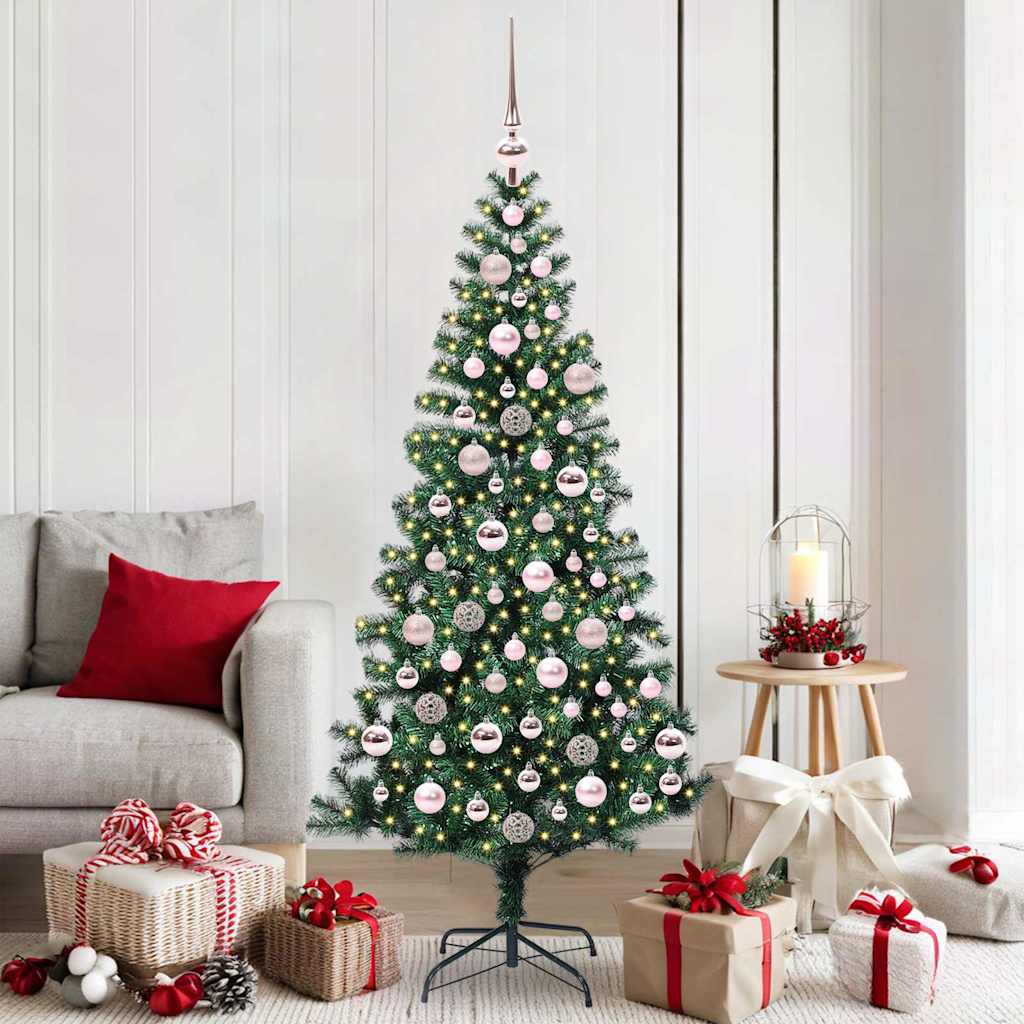 Kunstmatig Voorverlicht Kerstboom Groen 180 cm PVC en Metaal is nu te koop bij PeponiXL, paradijselijk wonen!