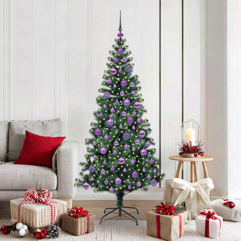 Kunstmatig Voorverlicht Kerstboom Groen 180 cm PVC en Metaal is nu te koop bij PeponiXL, paradijselijk wonen!