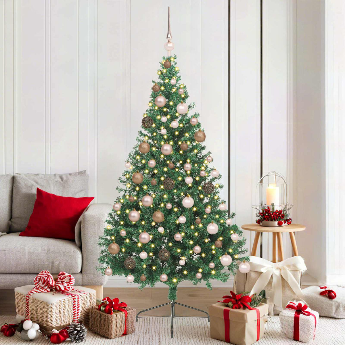 Kunstmatig Voorverlicht Kerstboom met 300 LED Groen 180 cm PVC is nu te koop bij PeponiXL, paradijselijk wonen!