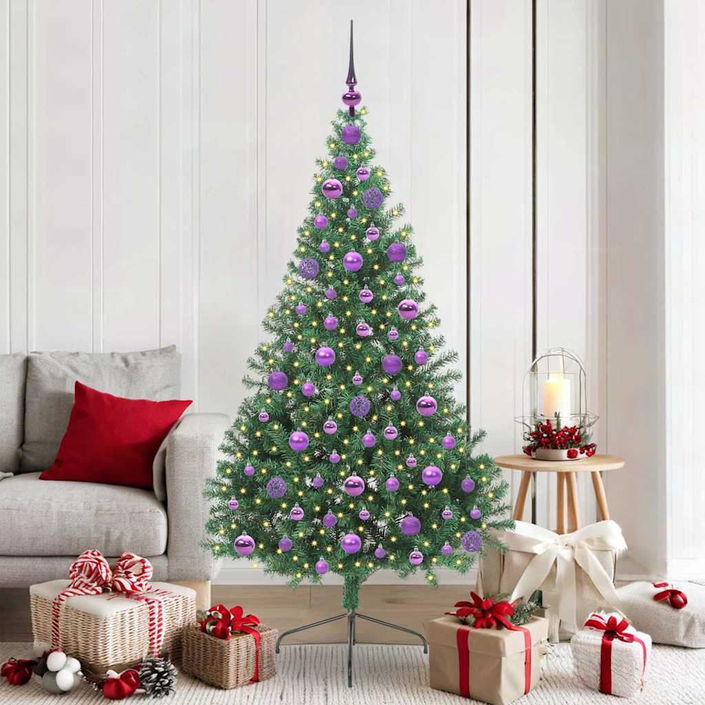 Kunstmatig Voorverlicht Kerstboom met 300 LED Groen 180 cm PVC is nu te koop bij PeponiXL, paradijselijk wonen!