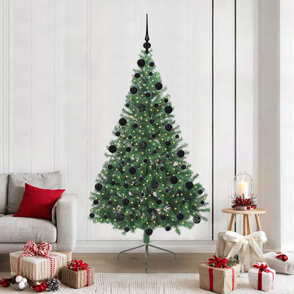 Kunstmatig Voorverlicht Kerstboom met 300 LED Groen 210 cm PVC is nu te koop bij PeponiXL, paradijselijk wonen!