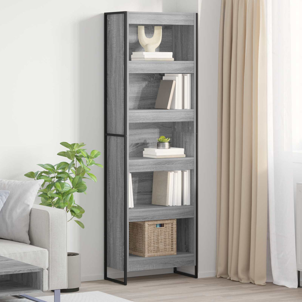 Boekenkast 2 pcs Grijs Sonoma 60 x 30 x 189,5 cm Bewerkt hout is nu te koop bij PeponiXL, paradijselijk wonen!