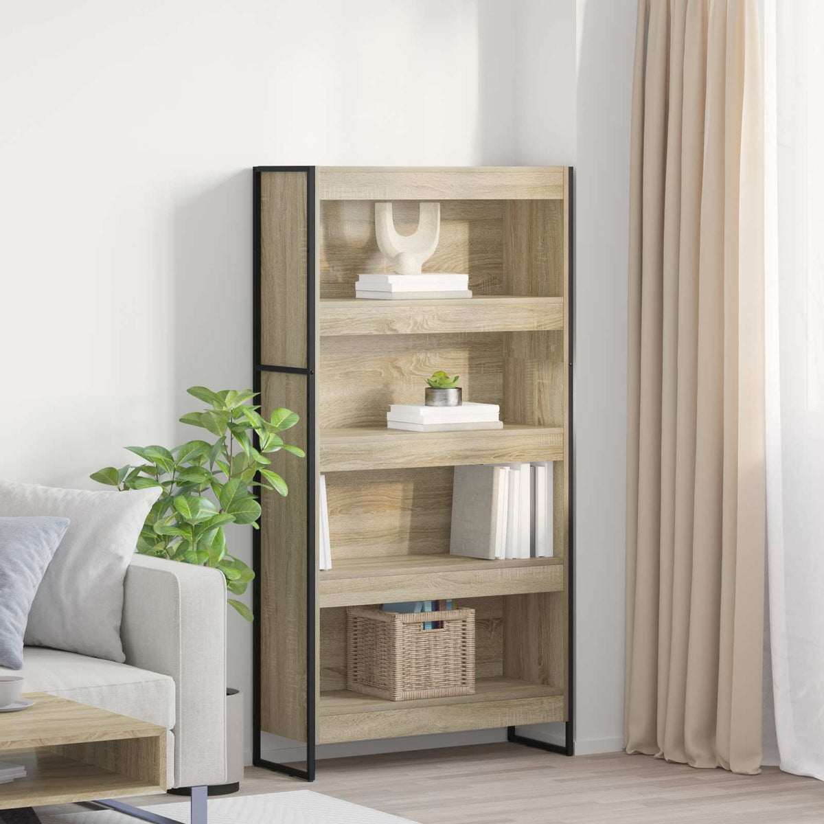 Boekenkast 2 pcs Sonoma 80 x 30 x 155 cm Bewerkt hout is nu te koop bij PeponiXL, paradijselijk wonen!