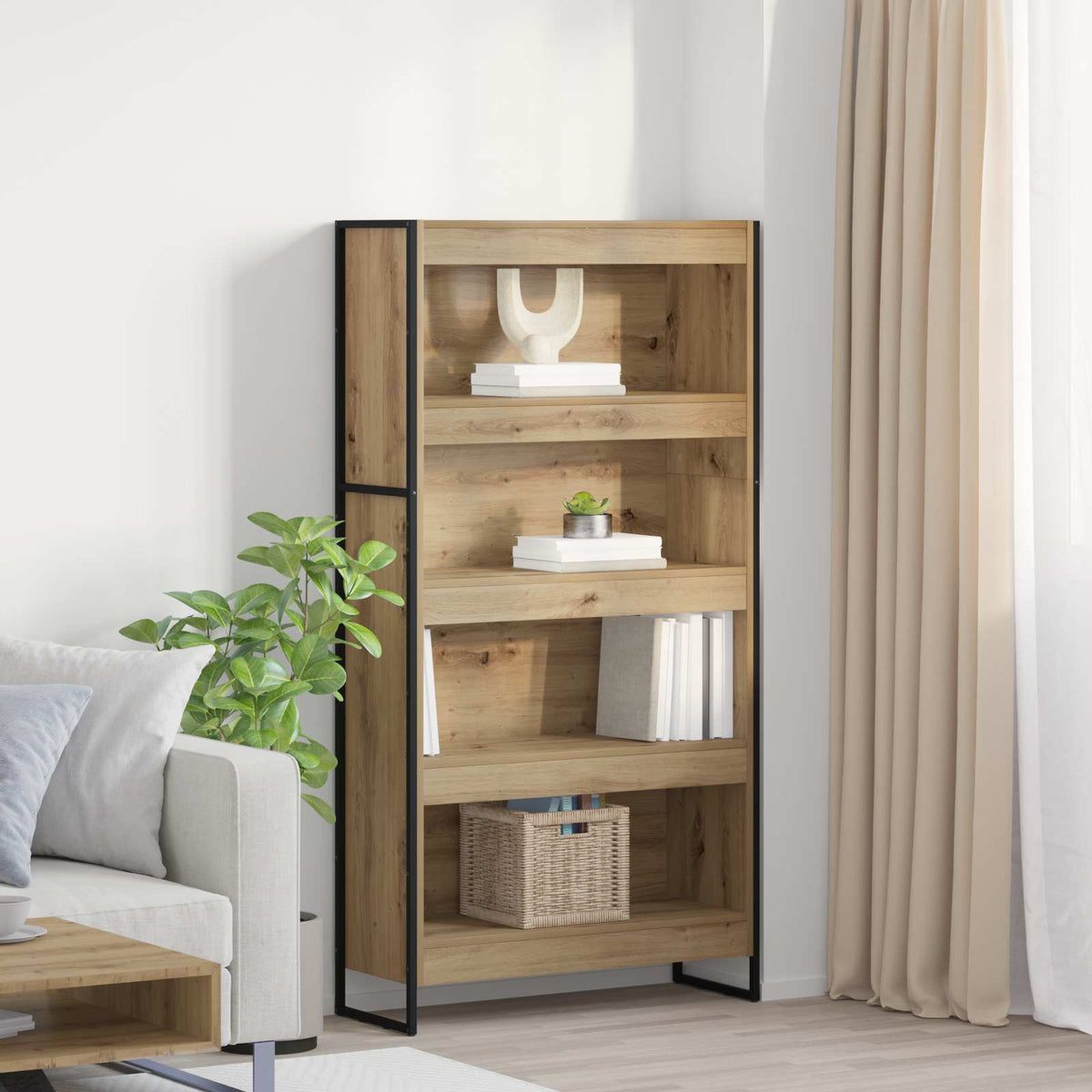 Boekenkast 2 pcs Ambachtelijk eiken 80 x 30 x 155 cm is nu te koop bij PeponiXL, paradijselijk wonen!