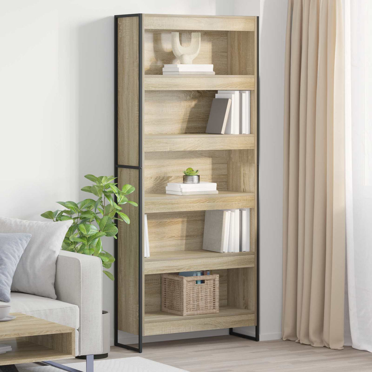 Boekenkast 2 pcs Sonoma 80 x 30 x 189,5 cm Bewerkt hout is nu te koop bij PeponiXL, paradijselijk wonen!