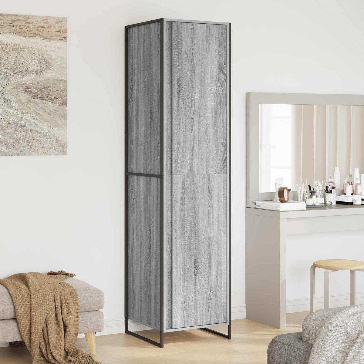 Warderobe 2 pcs Grijs Sonoma 50 x 50 x 200 cm Bewerkt hout is nu te koop bij PeponiXL, paradijselijk wonen!