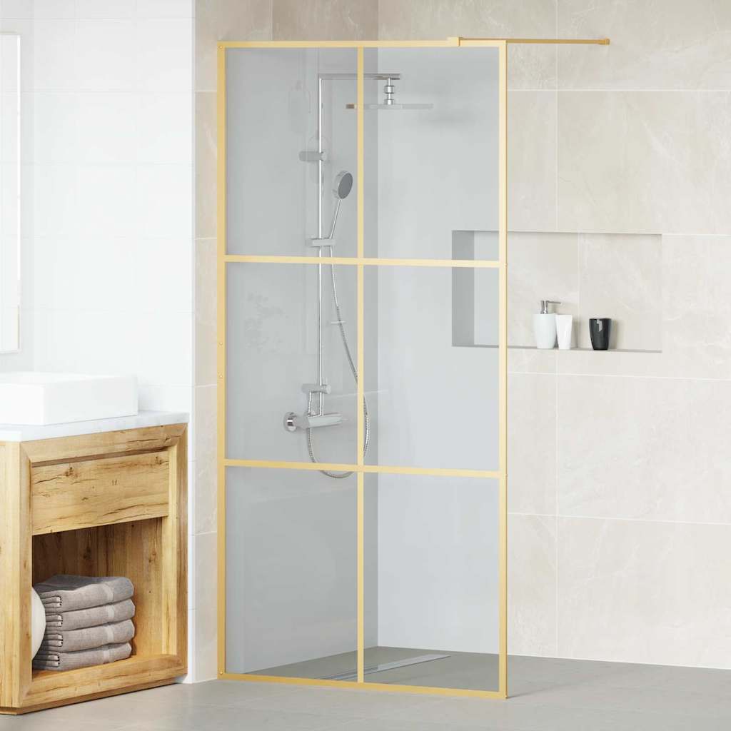 Inloop Douche Wand Goud 100 x 195 cm gehard glas is nu te koop bij PeponiXL, paradijselijk wonen!