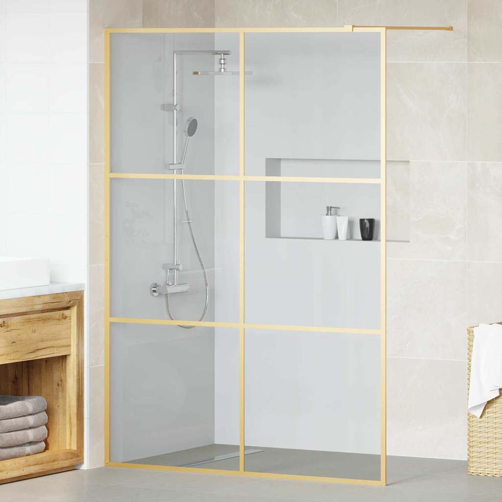 Inloop Douche Wand Goud 140 x 195 cm gehard glas is nu te koop bij PeponiXL, paradijselijk wonen!