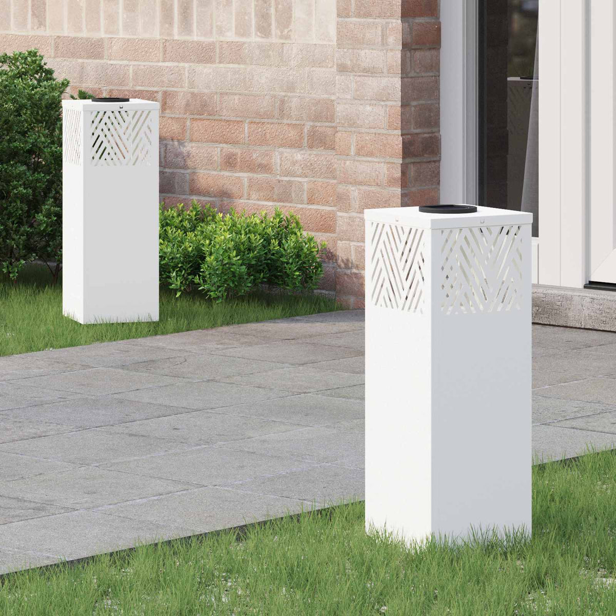 Solar LED Pad Licht 2 pcs Wit Koudgewalst staal is nu te koop bij PeponiXL, paradijselijk wonen!