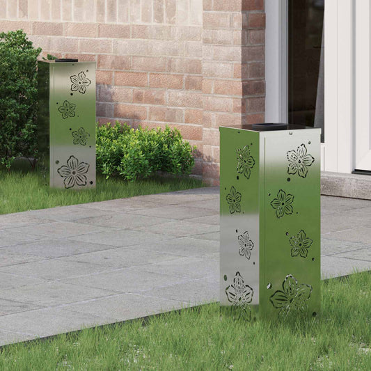Solar LED Pad Licht 2 pcs Zilver Gegalvaniseerd staal is nu te koop bij PeponiXL, paradijselijk wonen!
