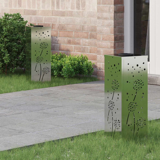 Solar LED Pad Licht 2 pcs Zilver Gegalvaniseerd staal is nu te koop bij PeponiXL, paradijselijk wonen!