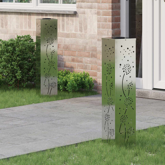 Solar LED Pad Licht 2 pcs Roestig Gegalvaniseerd is nu te koop bij PeponiXL, paradijselijk wonen!