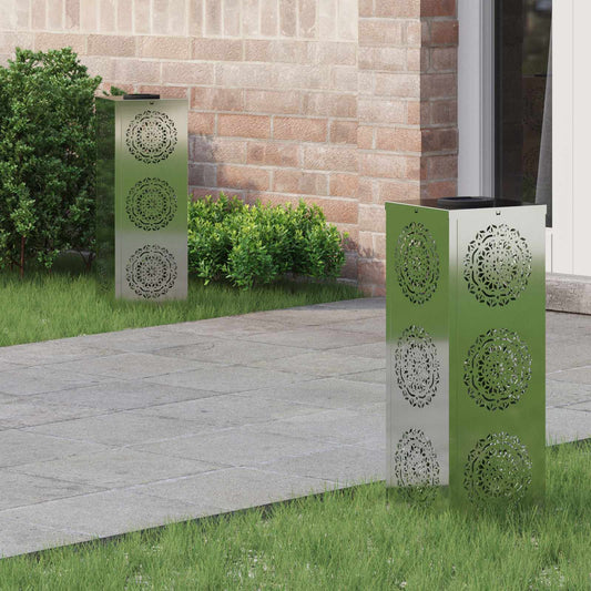Solar LED Pad Licht 2 pcs Zilver Gegalvaniseerd staal is nu te koop bij PeponiXL, paradijselijk wonen!