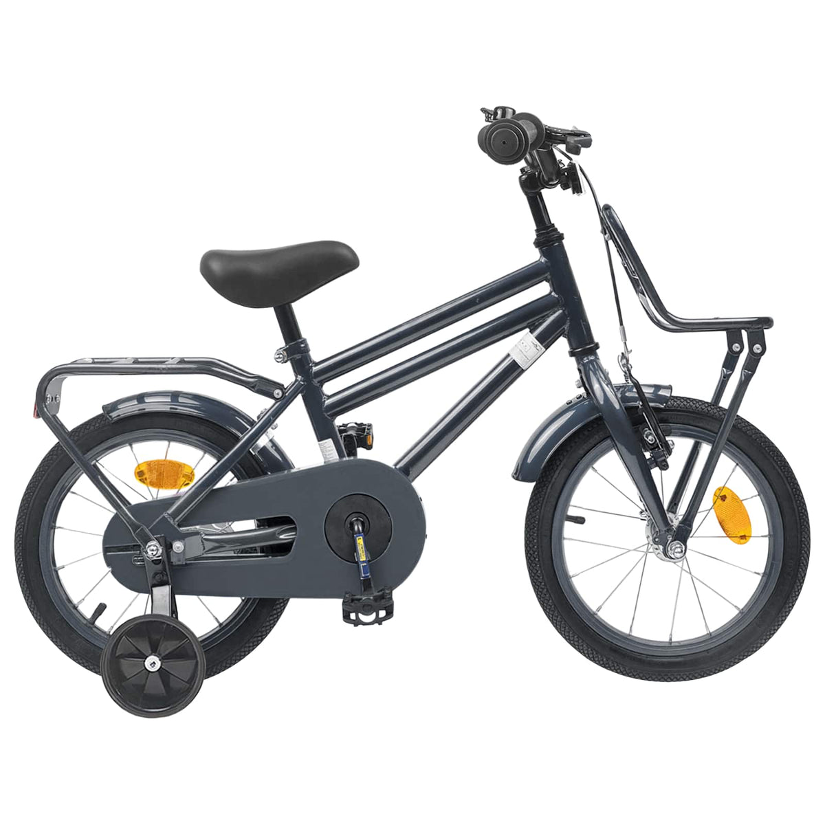 Kinderfiets 16 Inch voor 4-6 jaar oud Donkergrijs is nu te koop bij PeponiXL, paradijselijk wonen!