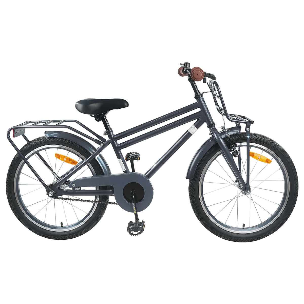 Kinderfiets 18 Inch voor 5-7 jaar Donkergrijs is nu te koop bij PeponiXL, paradijselijk wonen!