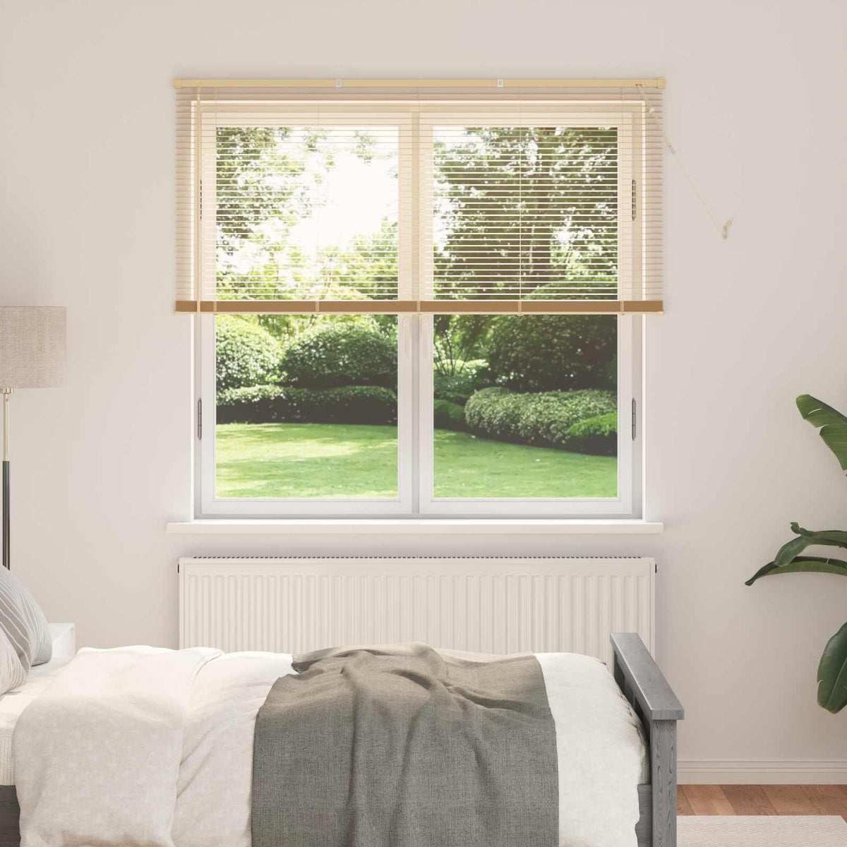 Venetiaanse Blind Lichtbruin met Patroon 150 x 150 cm PVC is nu te koop bij PeponiXL, paradijselijk wonen!