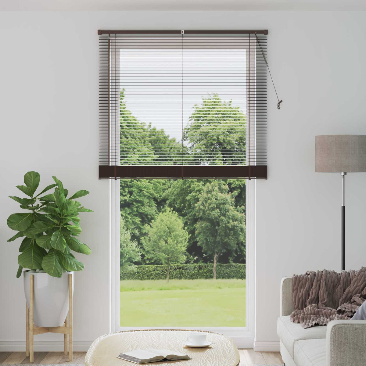 Venetiaanse Blind Donkerbruin met Patroon 213 x 110 cm PVC is nu te koop bij PeponiXL, paradijselijk wonen!