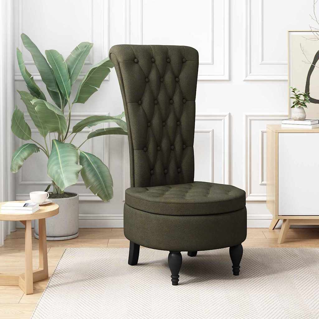 Slipper Stoel Legergroen 56,5 x 70 x 110 cm Nep Suede Leer is nu te koop bij PeponiXL, paradijselijk wonen!