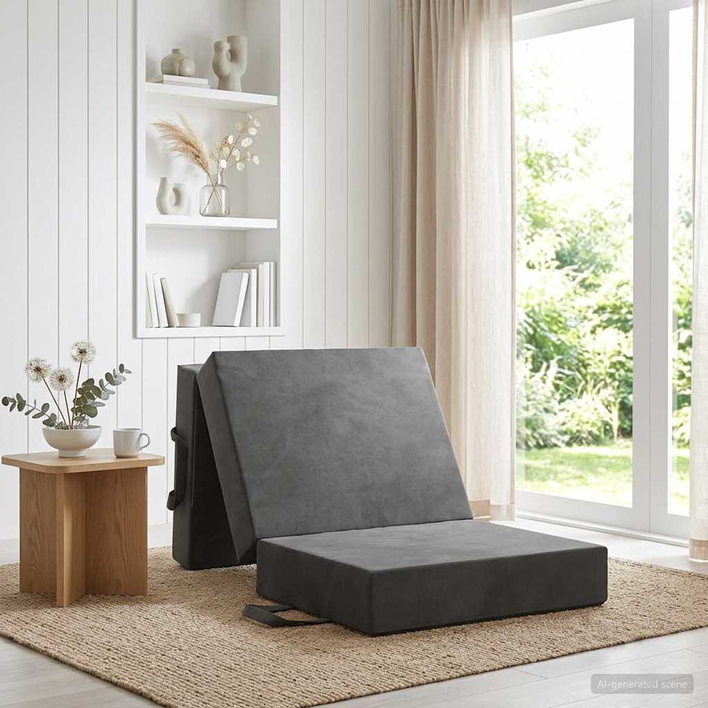 Vouwbare Bankbed 90 x 63 x 45 cm Donkergrijs is nu te koop bij PeponiXL, paradijselijk wonen!