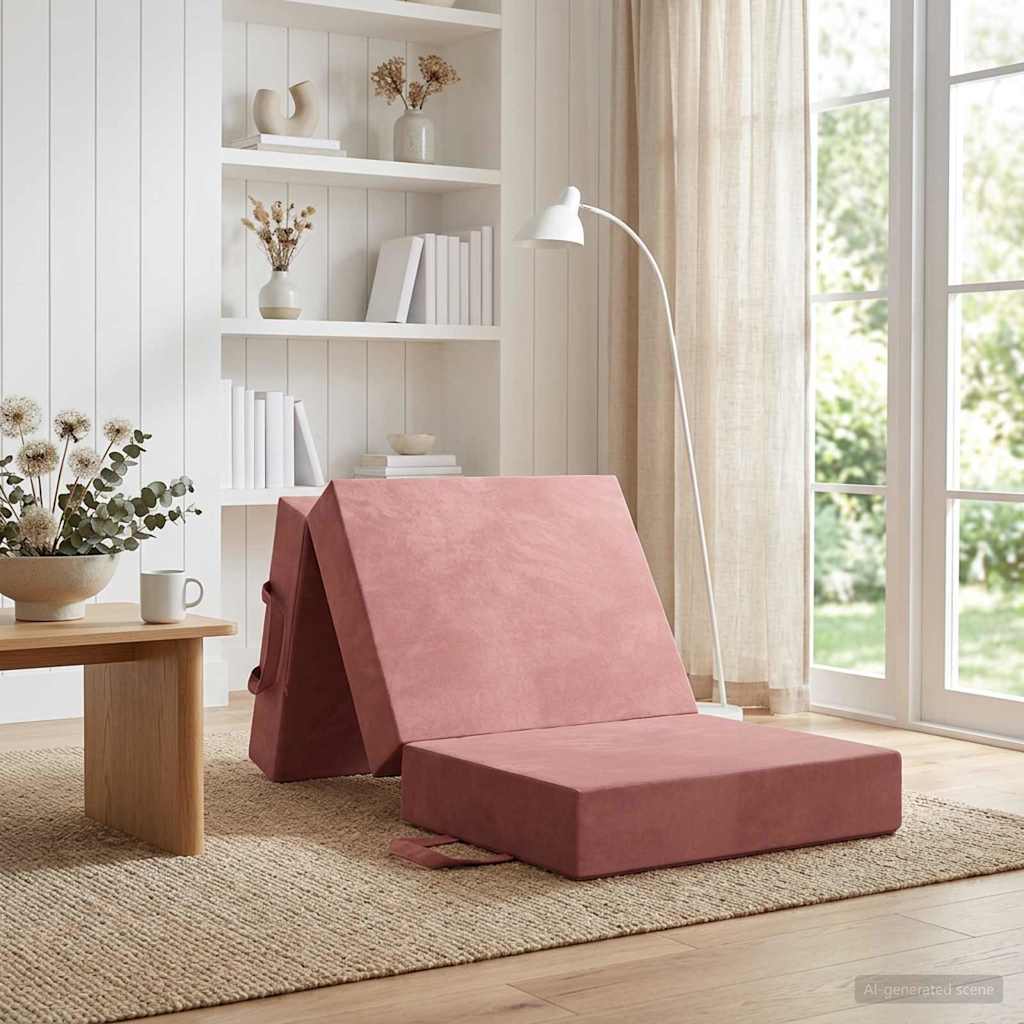 Vouwbare Bankbed 75 x 63 x 45 cm Roze is nu te koop bij PeponiXL, paradijselijk wonen!