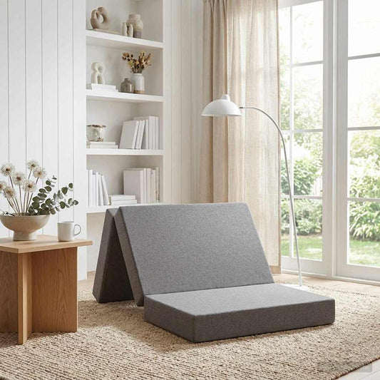 Vouwbare Bankbed 100 x 67 x 45 cm Lichtgrijs is nu te koop bij PeponiXL, paradijselijk wonen!