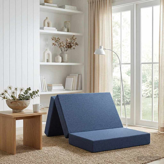 Vouwbare Bankbed 80 x 67 x 45 cm Blauw is nu te koop bij PeponiXL, paradijselijk wonen!