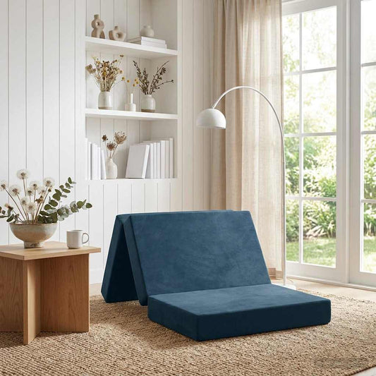 Vouwbare Bankbed 80 x 67 x 45 cm Blauw is nu te koop bij PeponiXL, paradijselijk wonen!