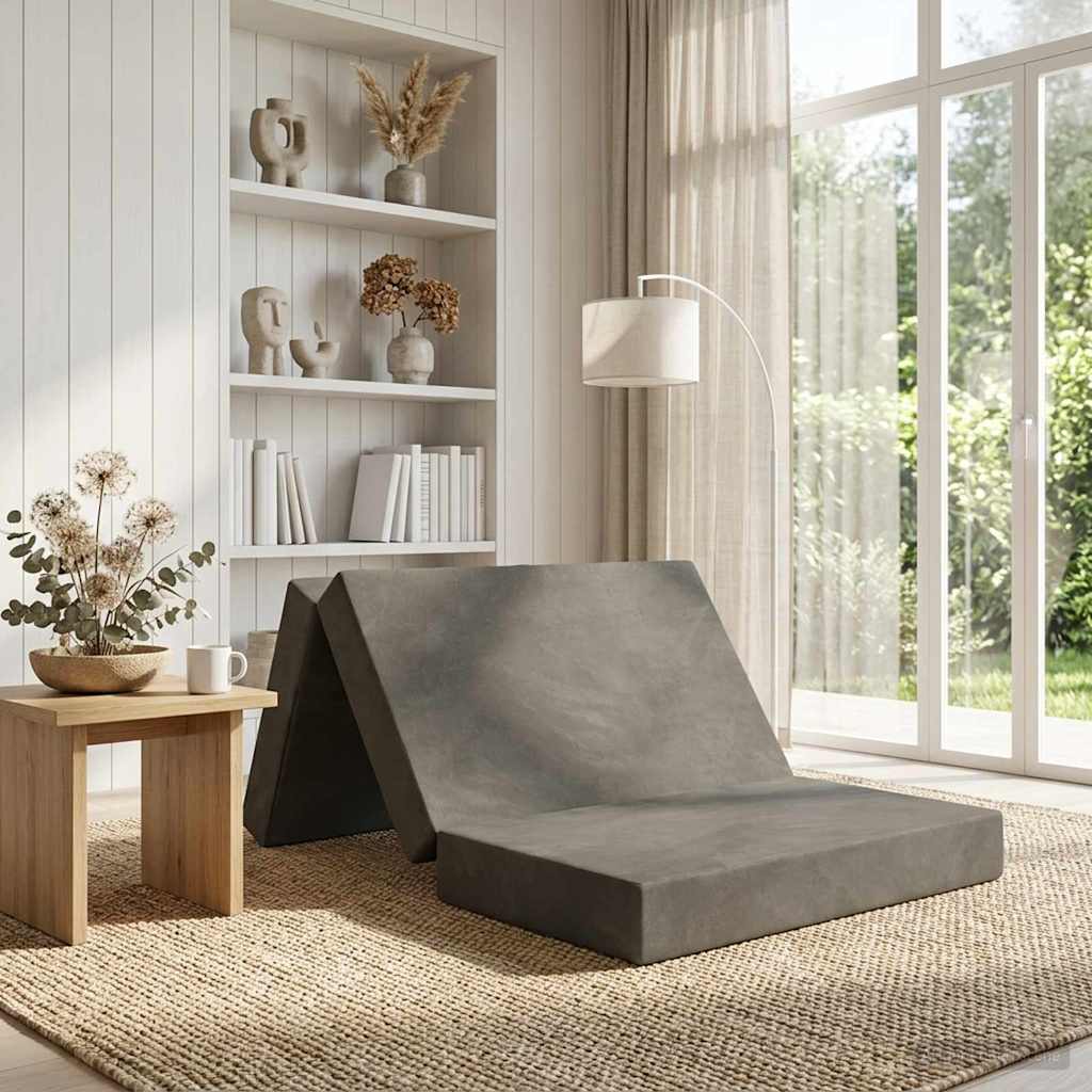 Vouwbare Bankbed 80 x 67 x 45 cm Lichtgrijs is nu te koop bij PeponiXL, paradijselijk wonen!