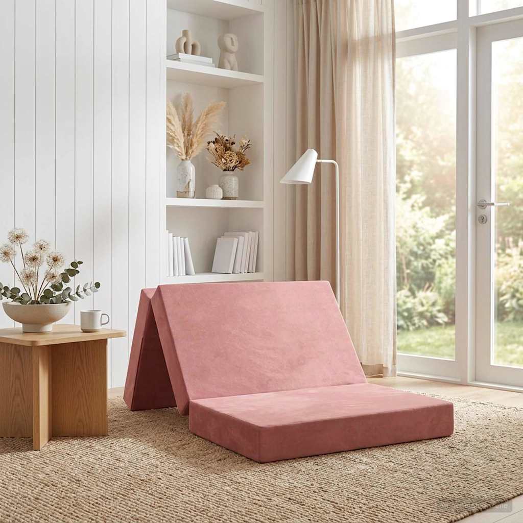 Vouwbare Bankbed 80 x 67 x 45 cm Roze is nu te koop bij PeponiXL, paradijselijk wonen!