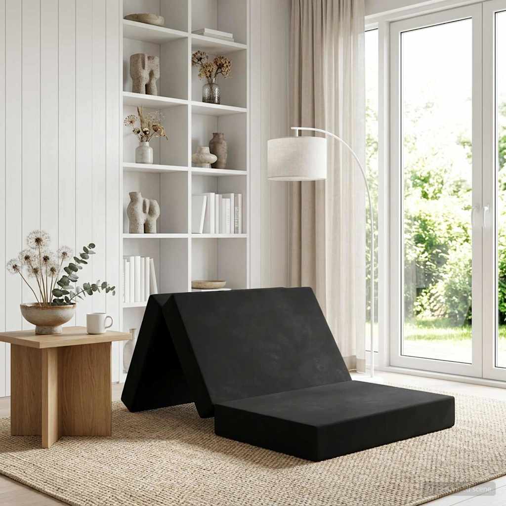 Vouwbare Bankbed 90 x 67 x 45 cm Zwart is nu te koop bij PeponiXL, paradijselijk wonen!