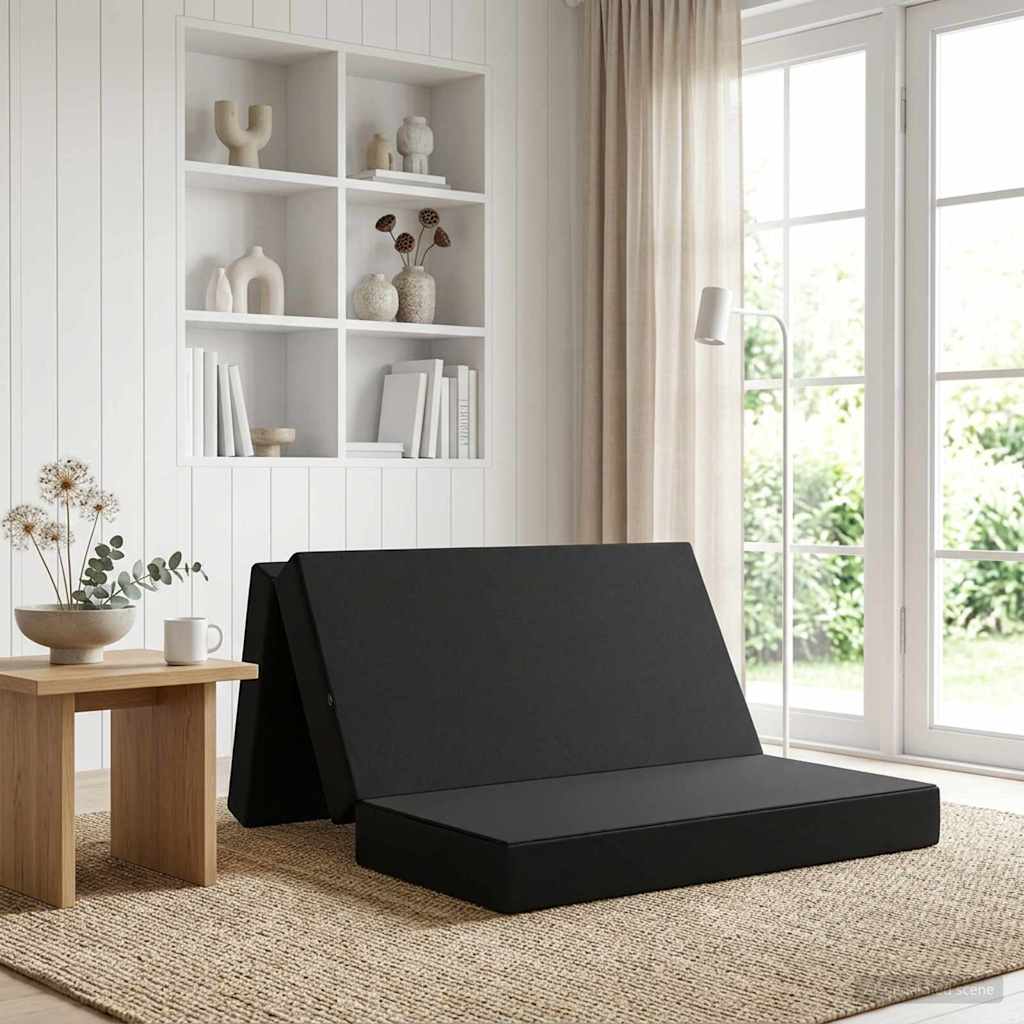Vouwbare Bankbed 120 x 67 x 45 cm Zwart is nu te koop bij PeponiXL, paradijselijk wonen!
