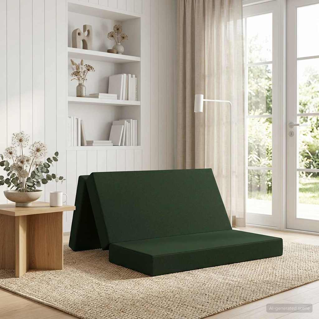 Vouwbare Bankbed 120 x 67 x 45 cm Donkergroen is nu te koop bij PeponiXL, paradijselijk wonen!