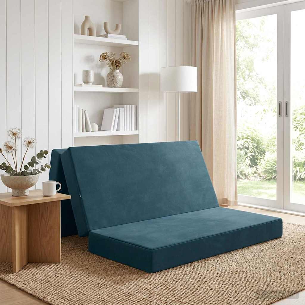 Vouwbare Bankbed 160 x 67 x 45 cm Blauw is nu te koop bij PeponiXL, paradijselijk wonen!