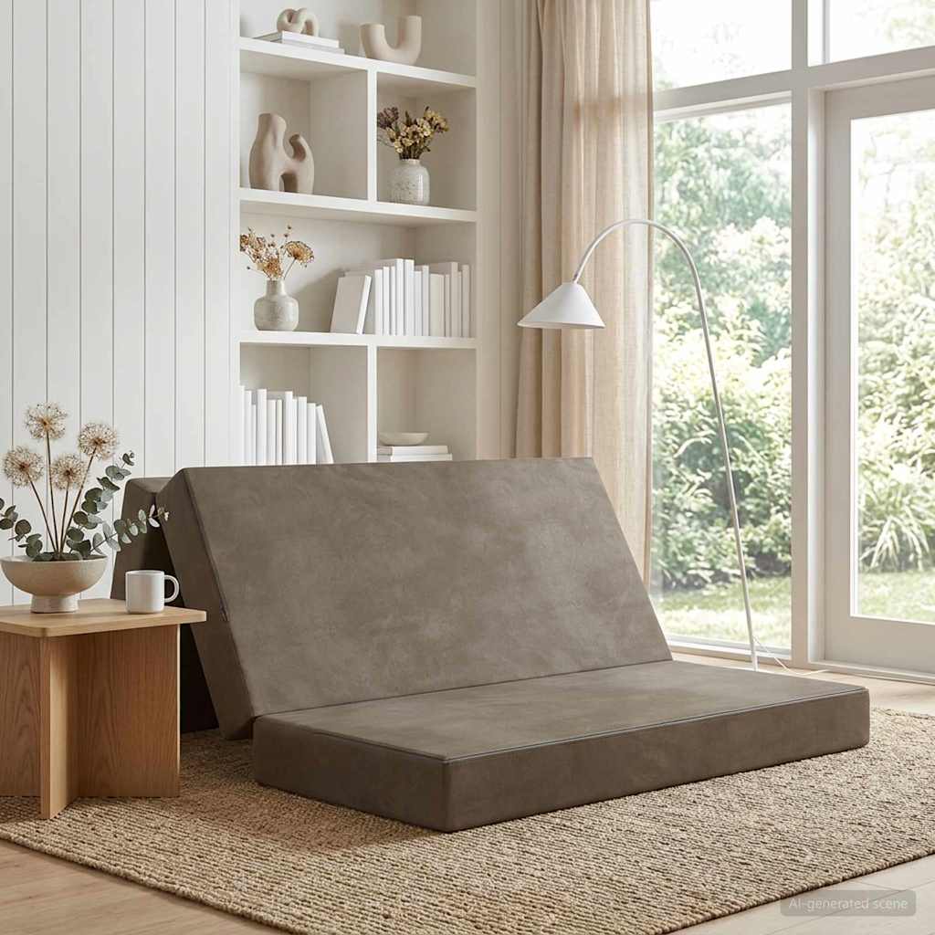 Vouwbare Bankbed 140 x 67 x 45 cm Lichtgrijs is nu te koop bij PeponiXL, paradijselijk wonen!
