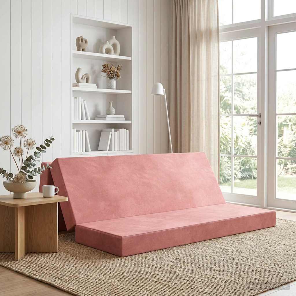 Vouwbare Bankbed 180 x 67 x 45 cm Roze is nu te koop bij PeponiXL, paradijselijk wonen!