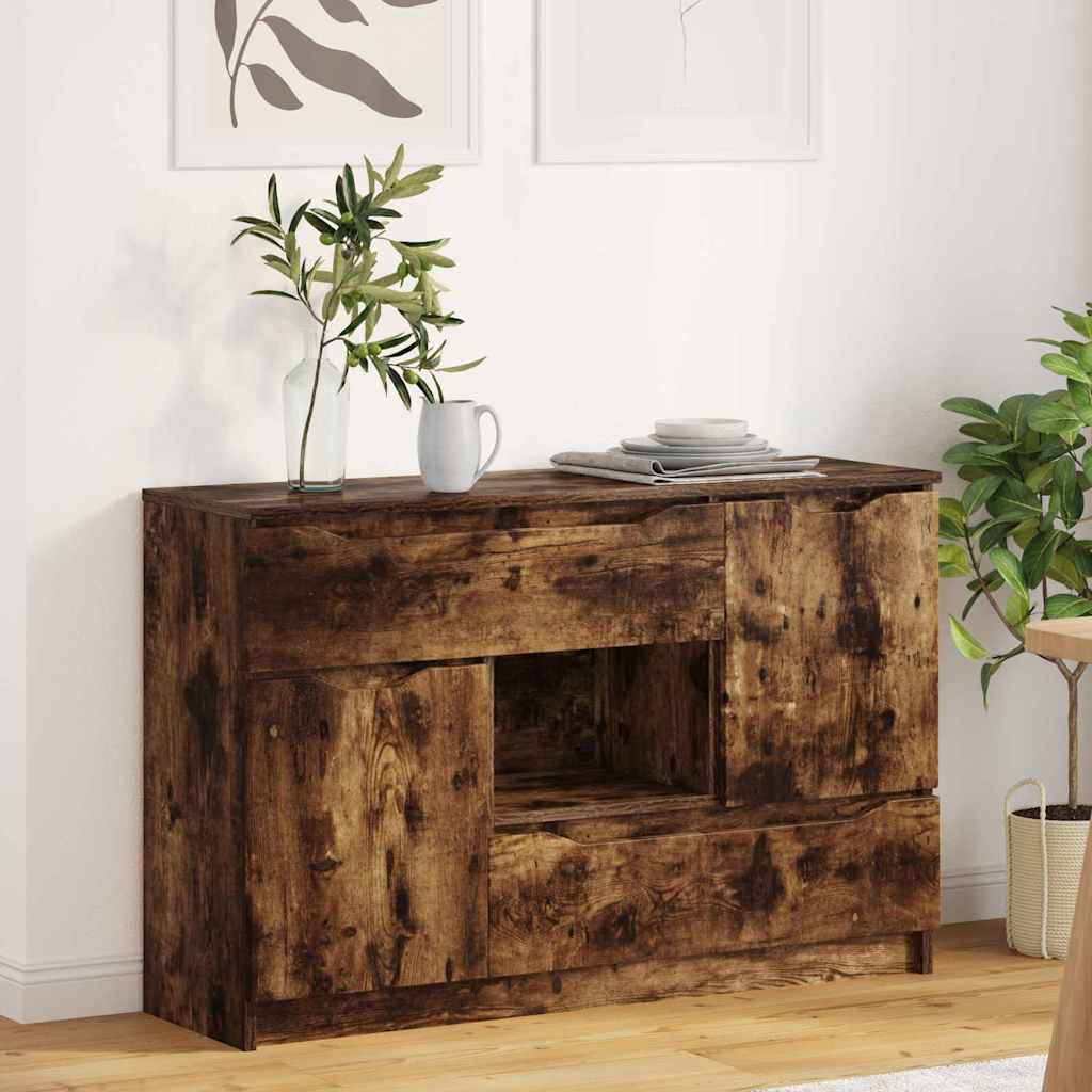 Dressoir met lade Gerookt eiken 100 x 30 x 65,6 Bewerkt hout is nu te koop bij PeponiXL, paradijselijk wonen!