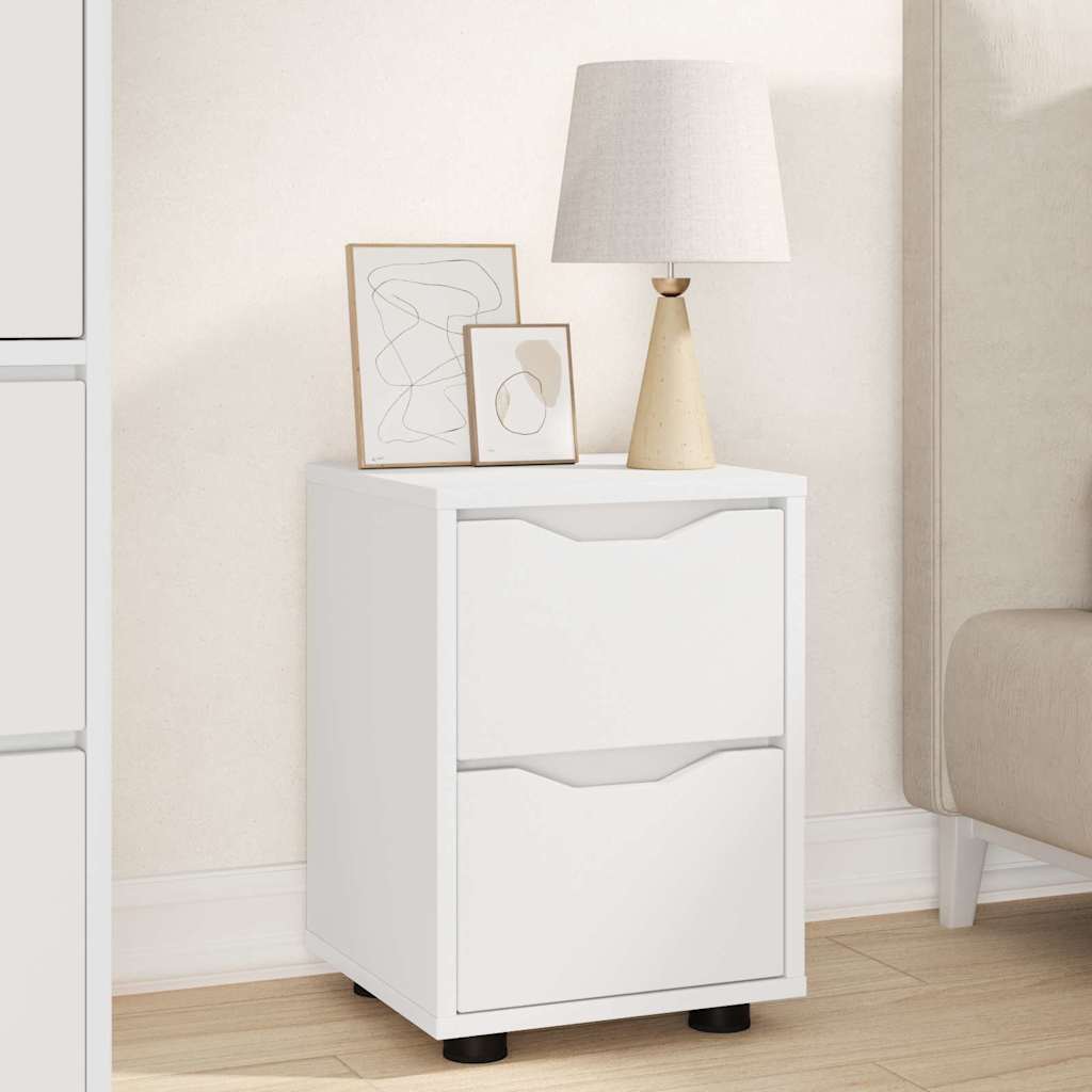 Nachtkastje met lade Wit 30,5 x 30 x 43 cm Bewerkt hout is nu te koop bij PeponiXL, paradijselijk wonen!