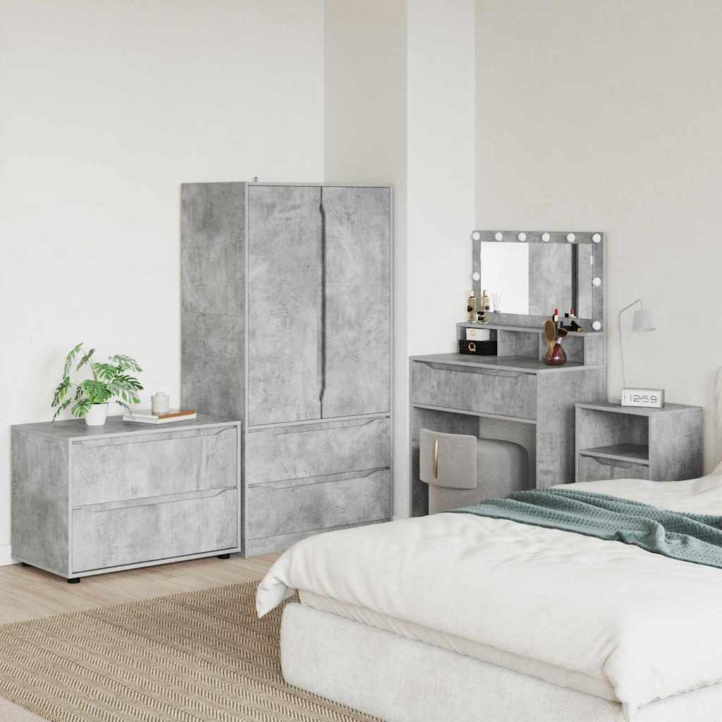 Opbergkast Beton Grijs 80 x 48 x 57 cm Bewerkt hout is nu te koop bij PeponiXL, paradijselijk wonen!