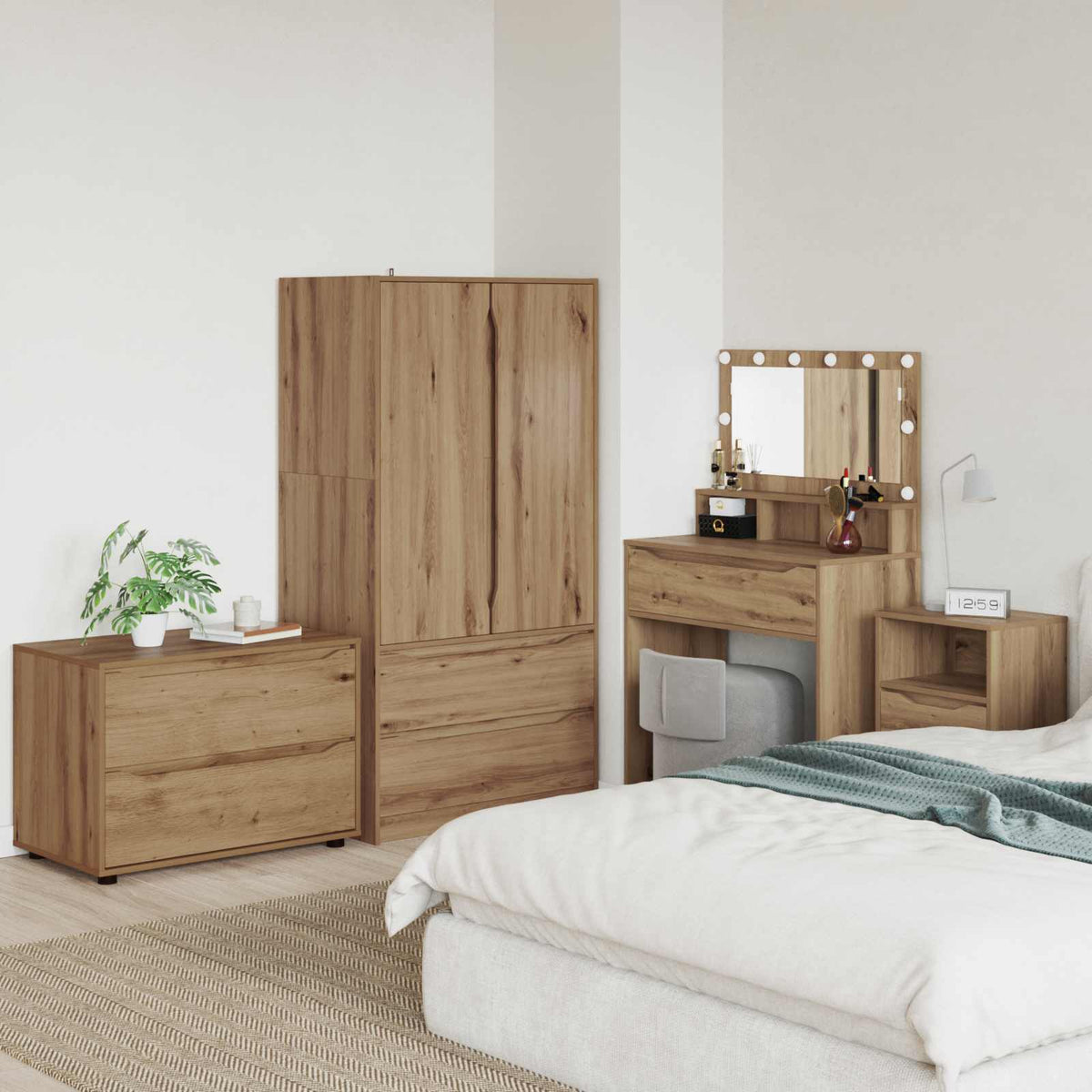 Opbergkast 80 x 48 x 57 cm Bewerkt hout Artisan Eiken is nu te koop bij PeponiXL, paradijselijk wonen!