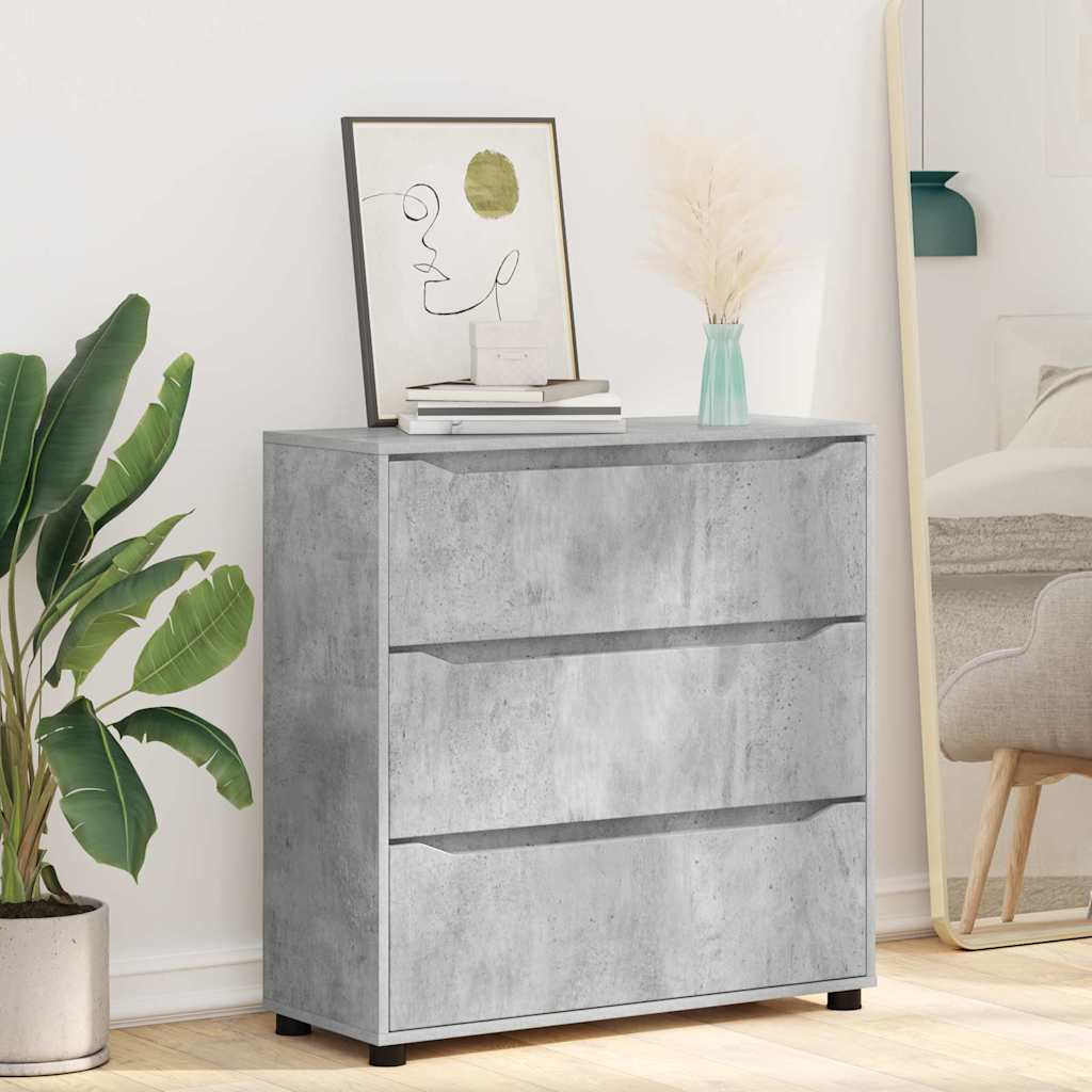 Opbergkast Beton Grijs 80 x 31 x 81 cm Bewerkt hout is nu te koop bij PeponiXL, paradijselijk wonen!