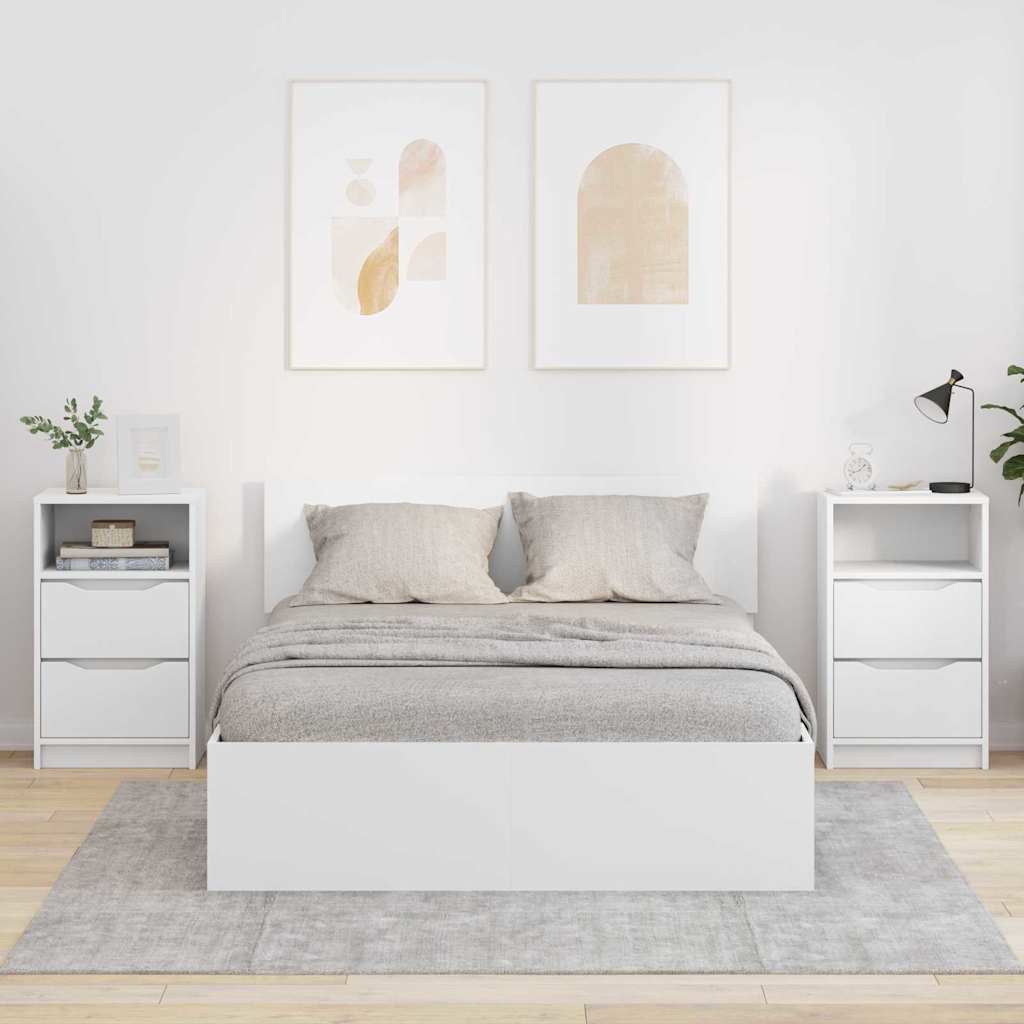Nachtkastjes met lade 2 pcs Wit 40 x 30 x 467 cm Bewerkt hout is nu te koop bij PeponiXL, paradijselijk wonen!