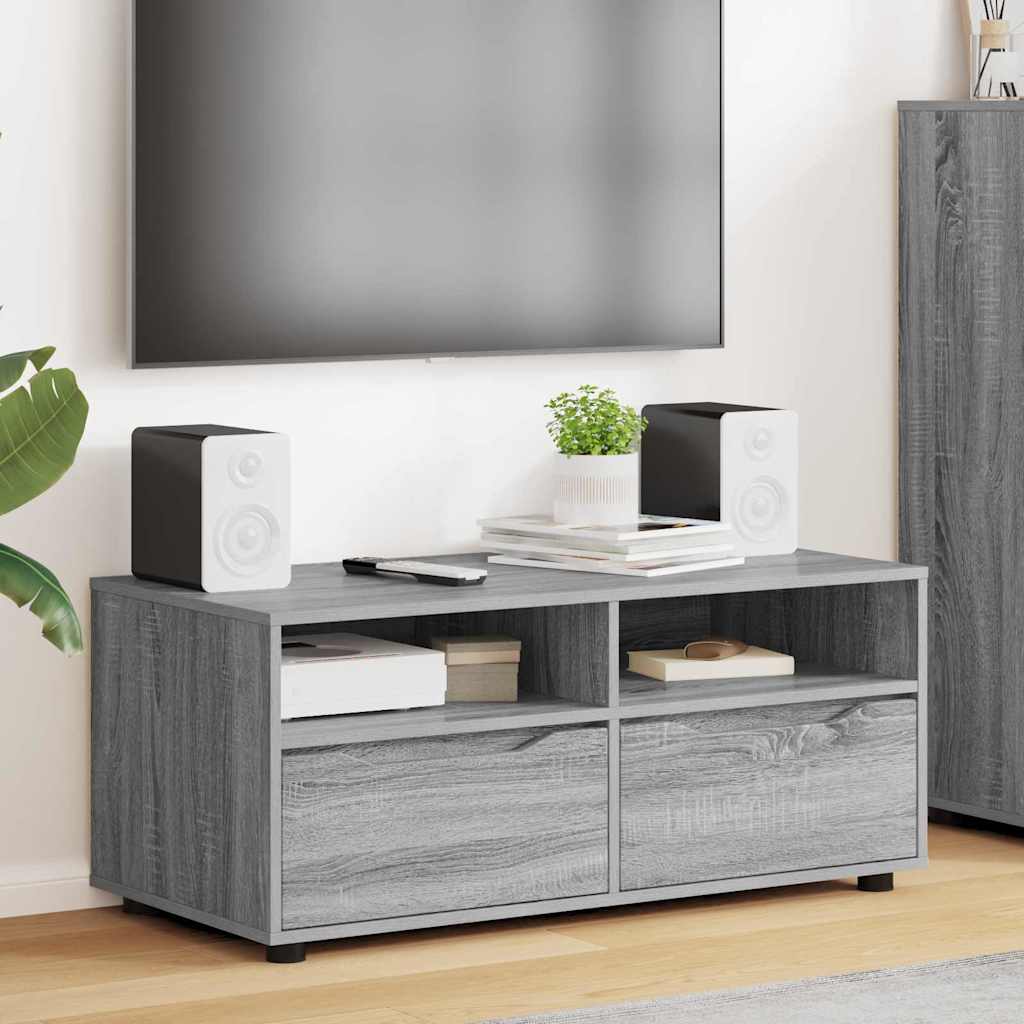TV-kast met lade Grijs Sonoma 100 x 48 x 43 cm Bewerkt hout is nu te koop bij PeponiXL, paradijselijk wonen!