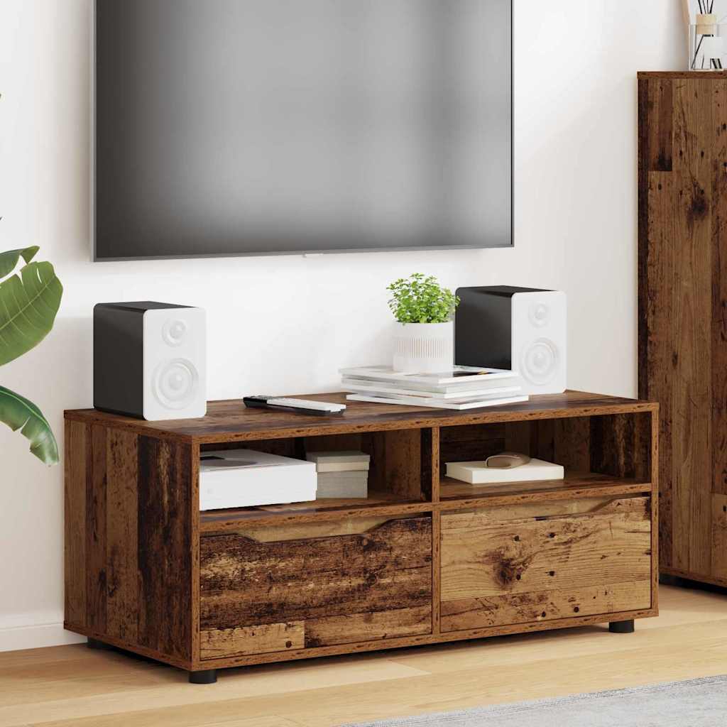 TV-kast met lade Oud Hout 100 x 48 x 43 cm Bewerkt hout is nu te koop bij PeponiXL, paradijselijk wonen!
