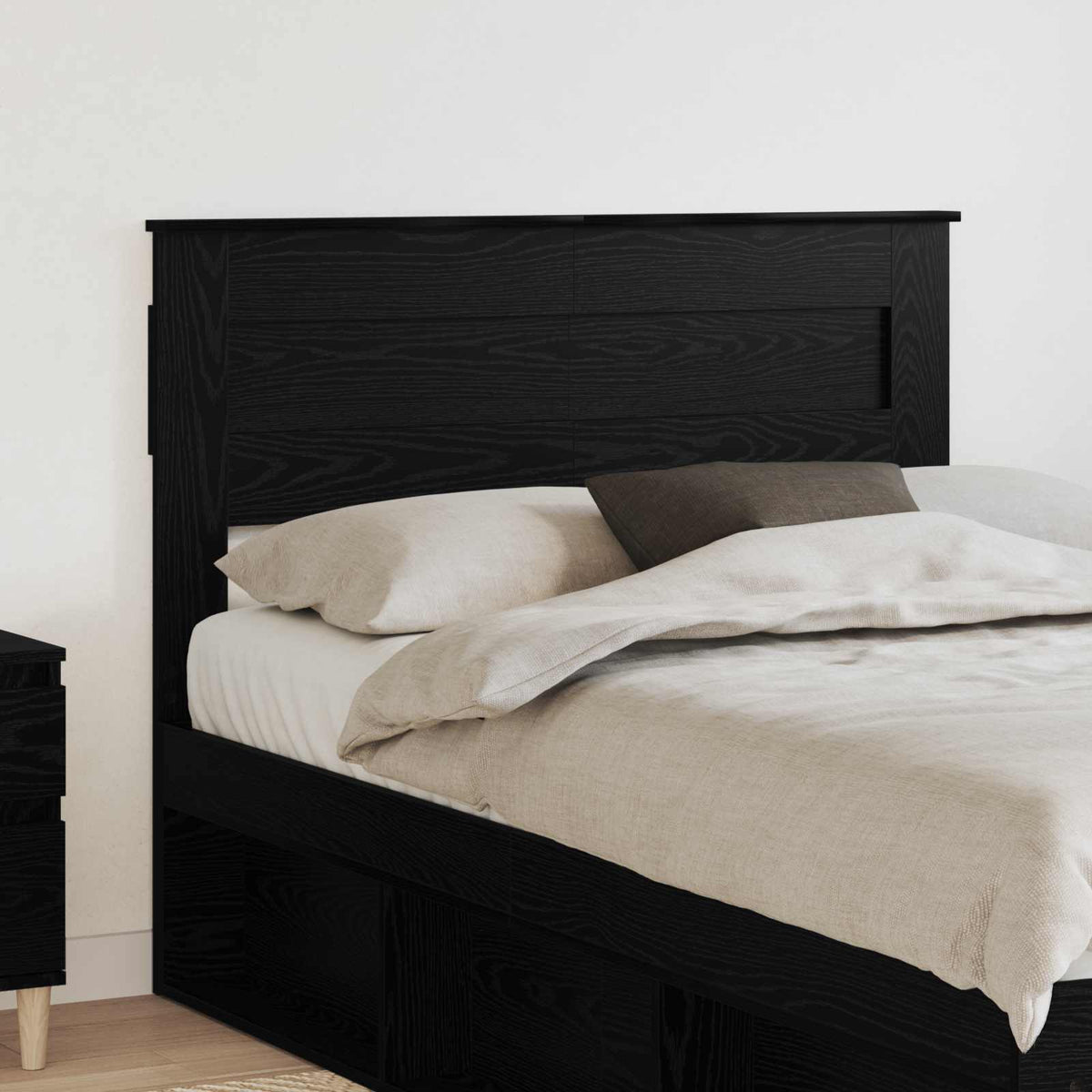 Hoofdbord Zwart Eiken Bewerkt hout is nu te koop bij PeponiXL, paradijselijk wonen!